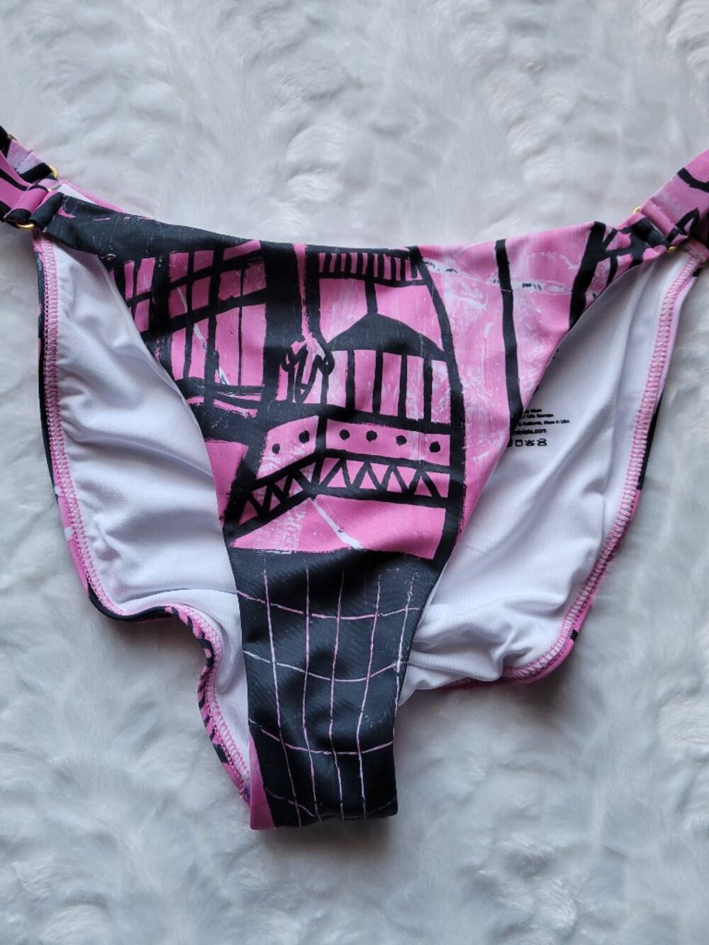 Swiminista Bikini Bottom Women's Medium Swim Pink & Black James Henry Peter NWT